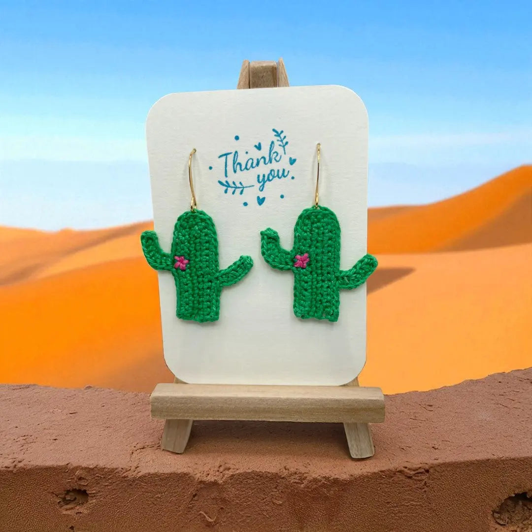Cactus earrings (#1) Tangles & Twine