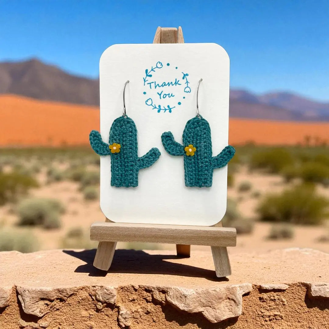 Cactus earrings (#7) Tangles & Twine