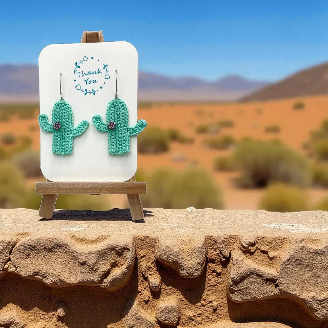 Cactus earrings (#8) Tangles & Twine