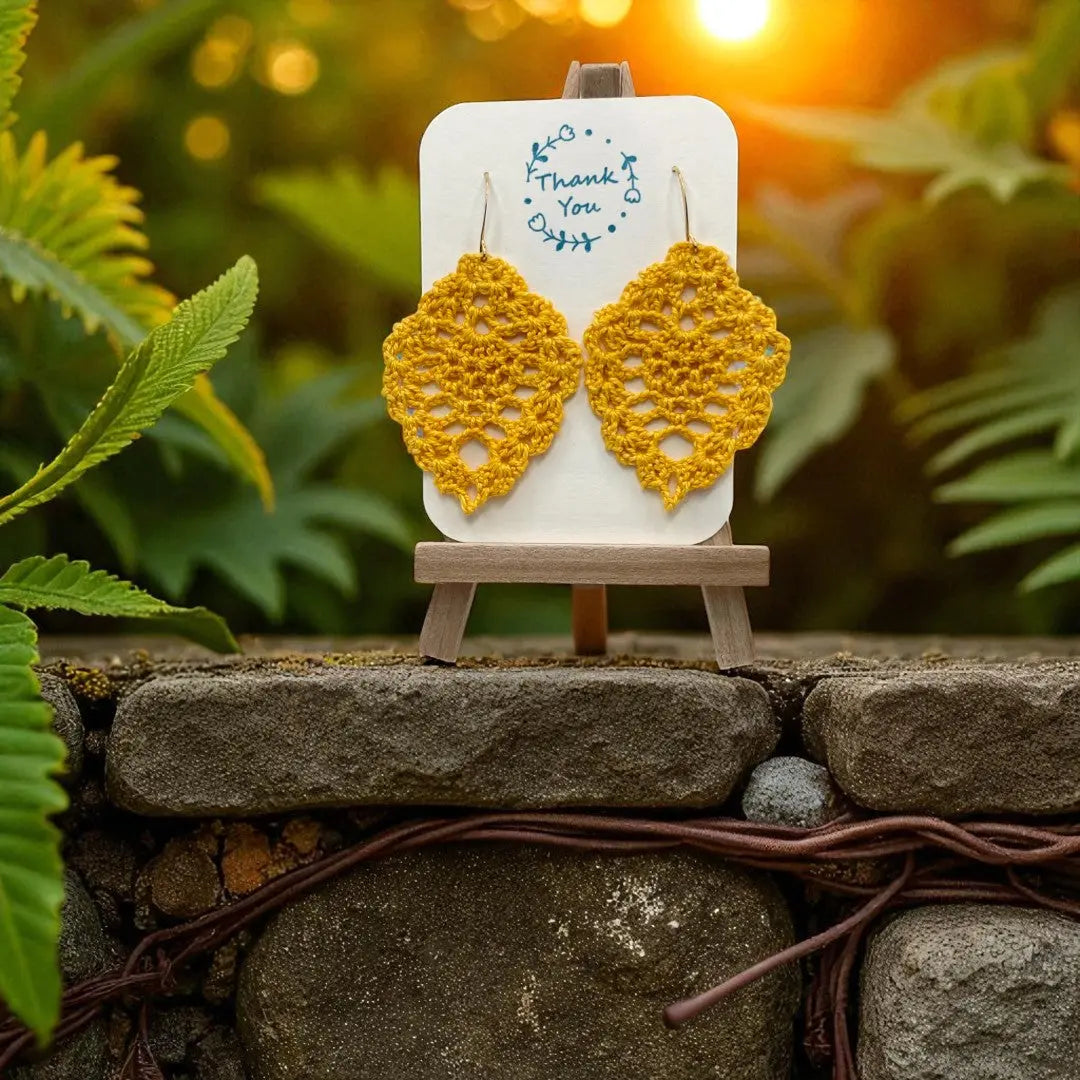 Lacey Pineapple in mustard Tangles & Twine