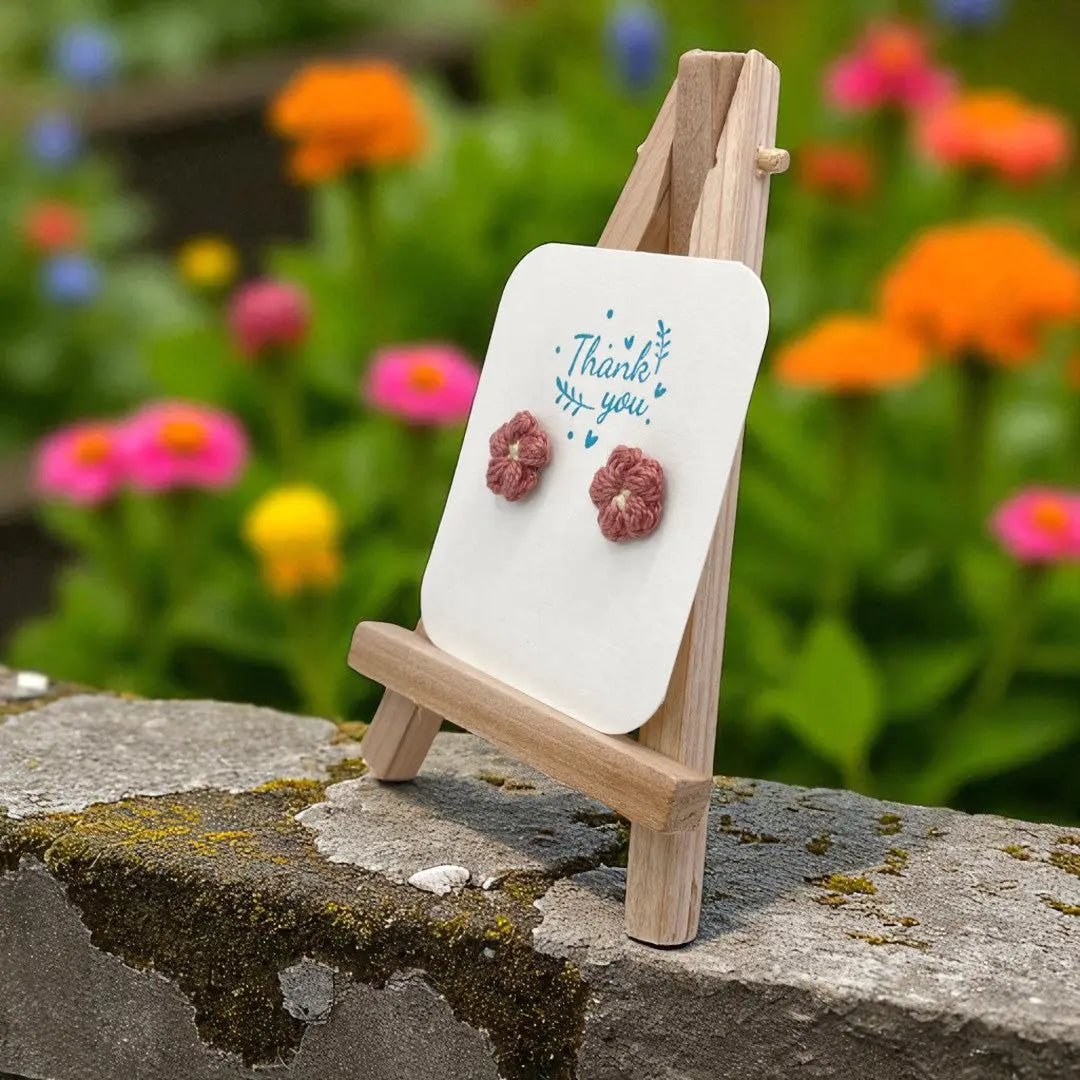 Floral stud in dusty rose (#22) Tangles & Twine