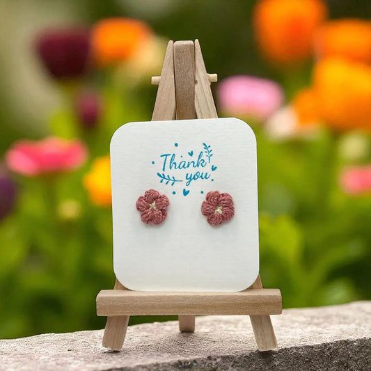 Floral stud in dusty rose (#22) Tangles & Twine