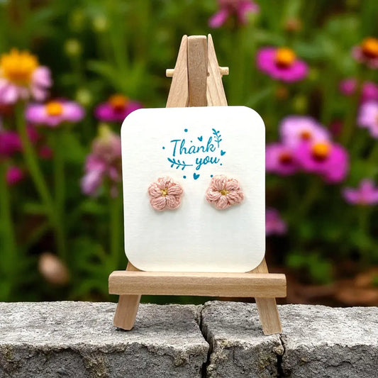 Floral stud in tea rose (#20) Tangles & Twine