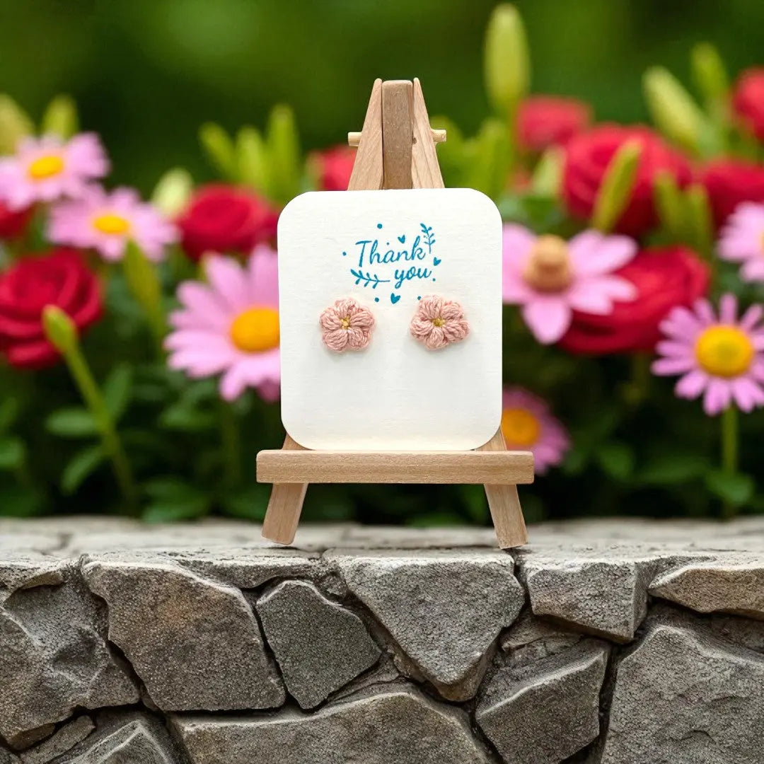 Floral stud in tea rose (#20) Tangles & Twine