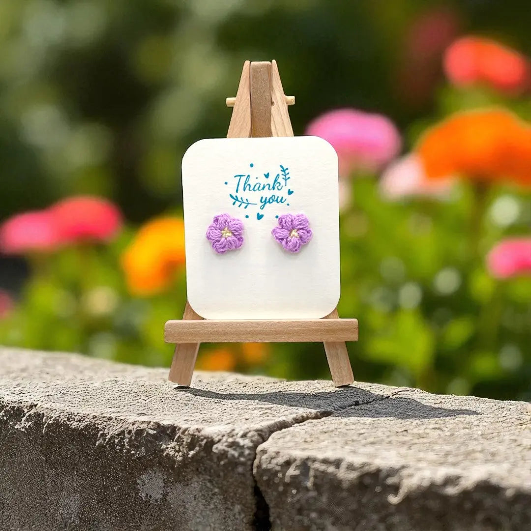 Floral stud in purple (#14) Tangles & Twine