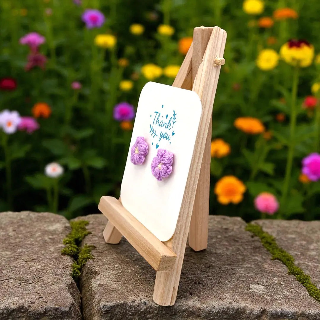 Floral stud in purple (#14) Tangles & Twine