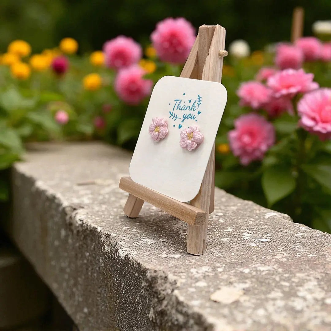 Floral stud in pastel pink (#19) Tangles & Twine