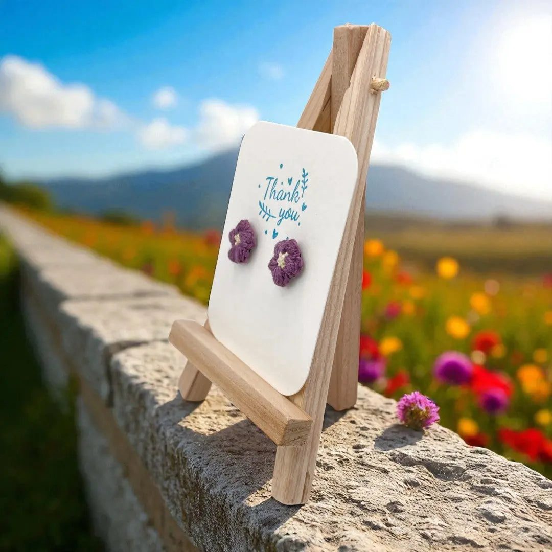 Floral stud in fig (#16) Tangles & Twine