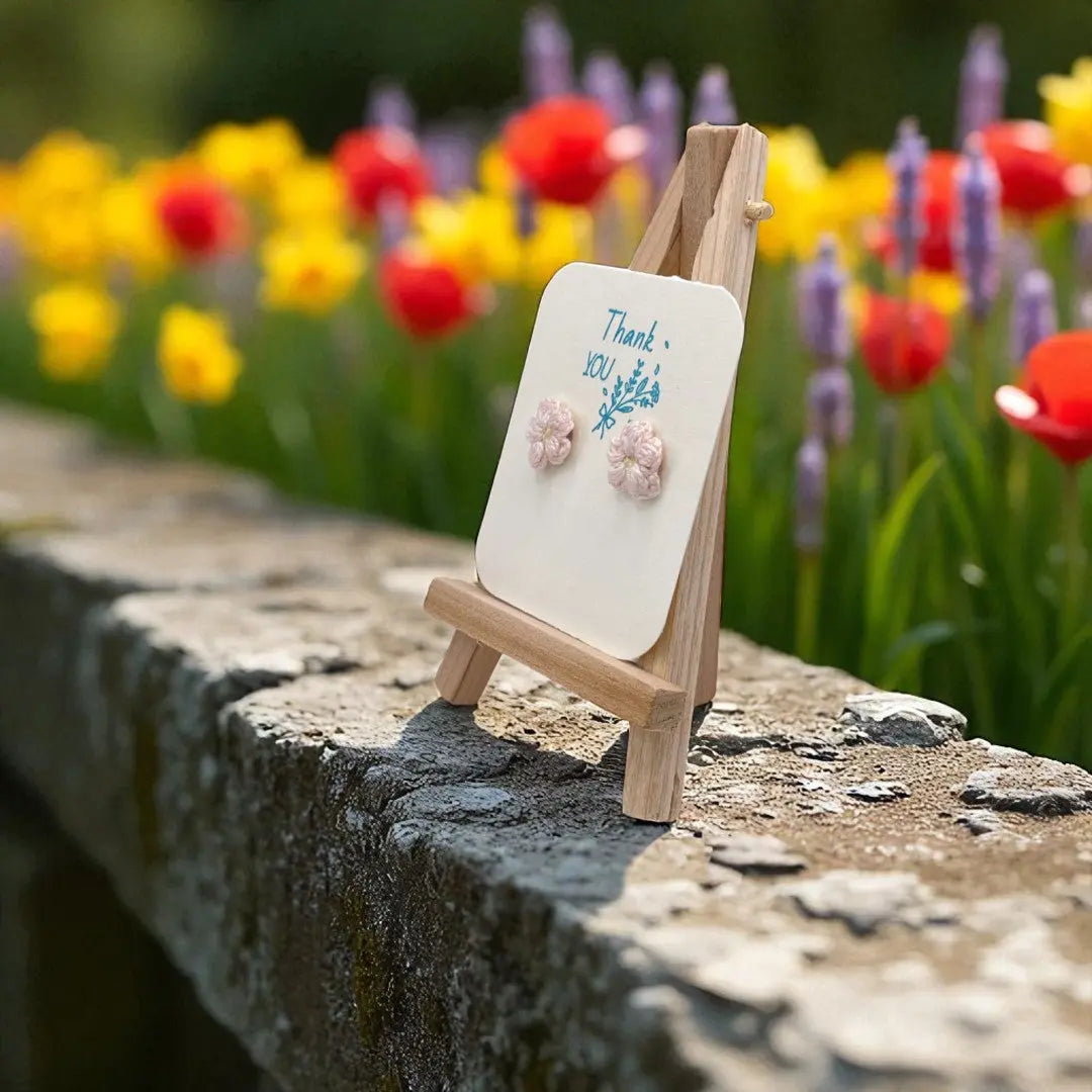 Floral stud in soft pink (#21) Tangles & Twine