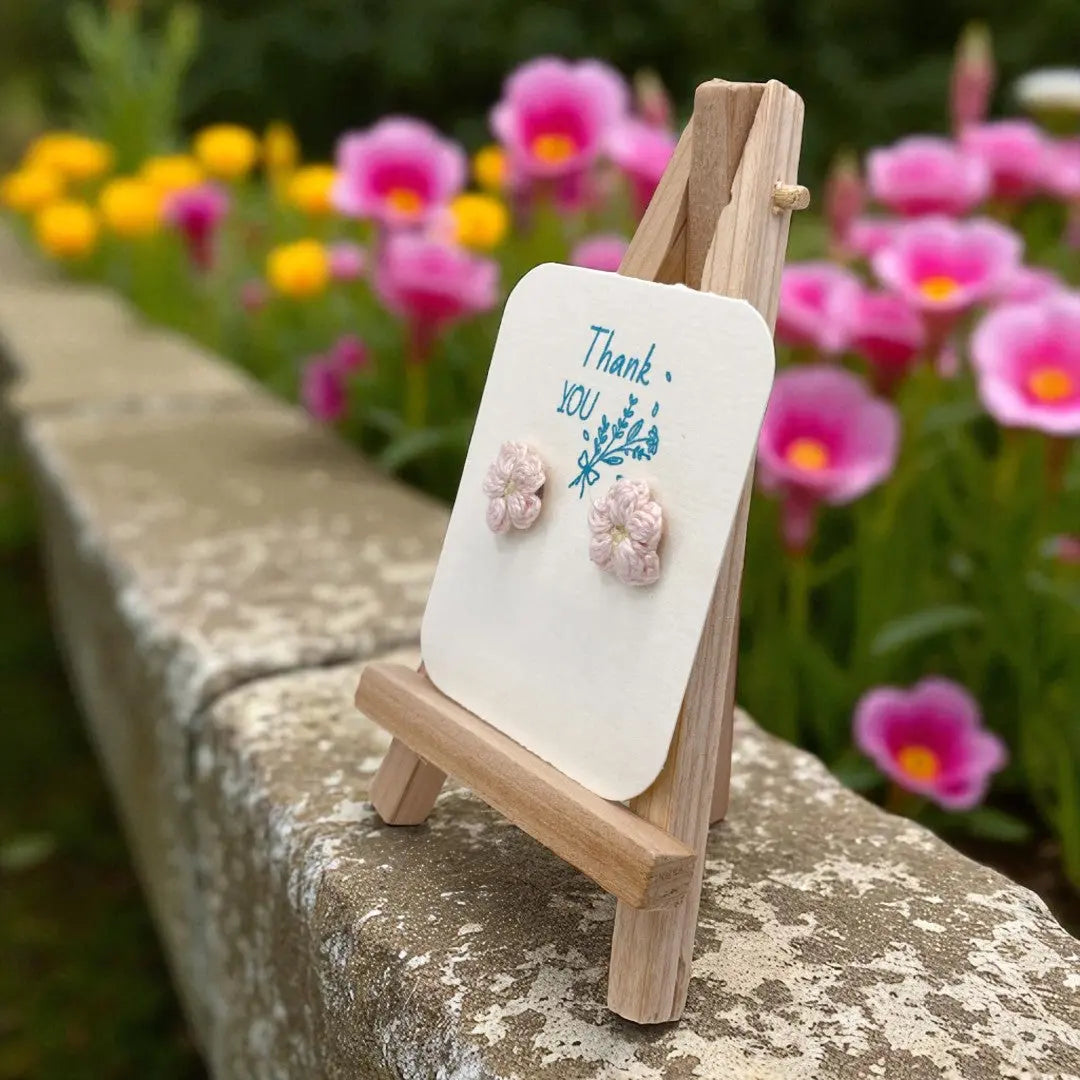 Floral stud in soft pink (#21) Tangles & Twine