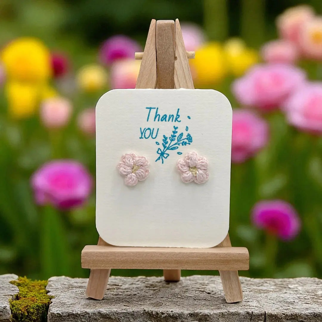 Floral stud in soft pink (#21) Tangles & Twine