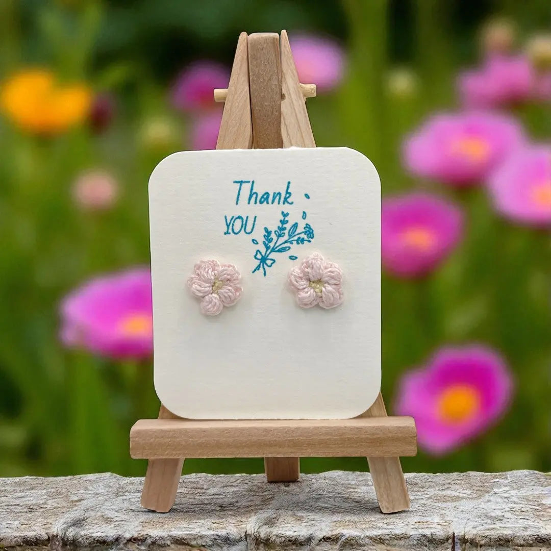 Floral stud in soft pink (#21) Tangles & Twine