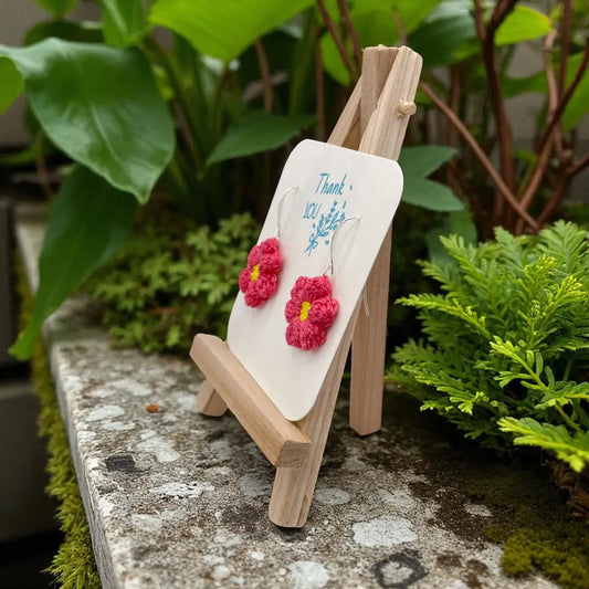 Dangly Puff Flower in rose Tangles & Twine