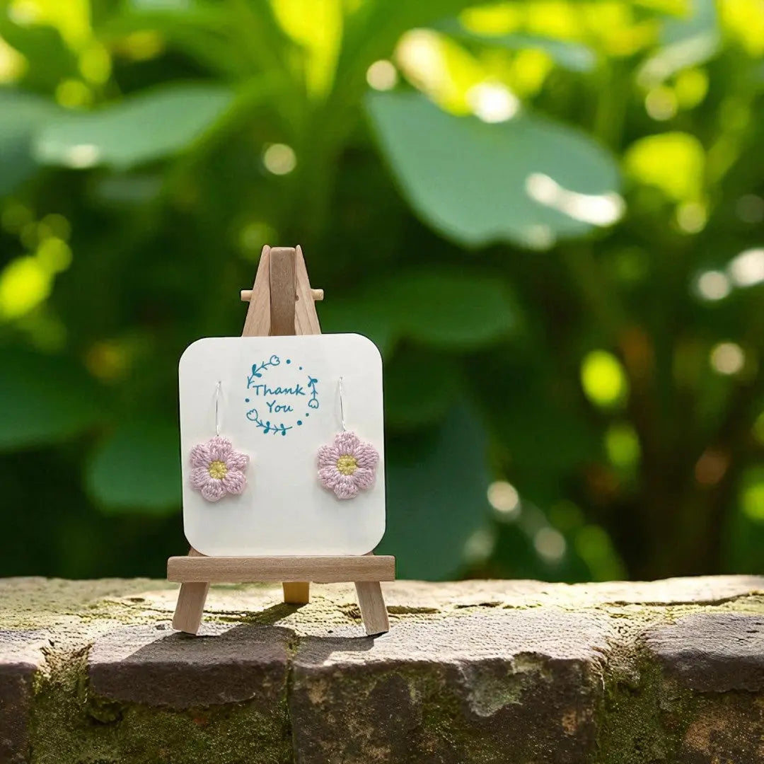 Dangly Puff Flower in light pink Tangles & Twine