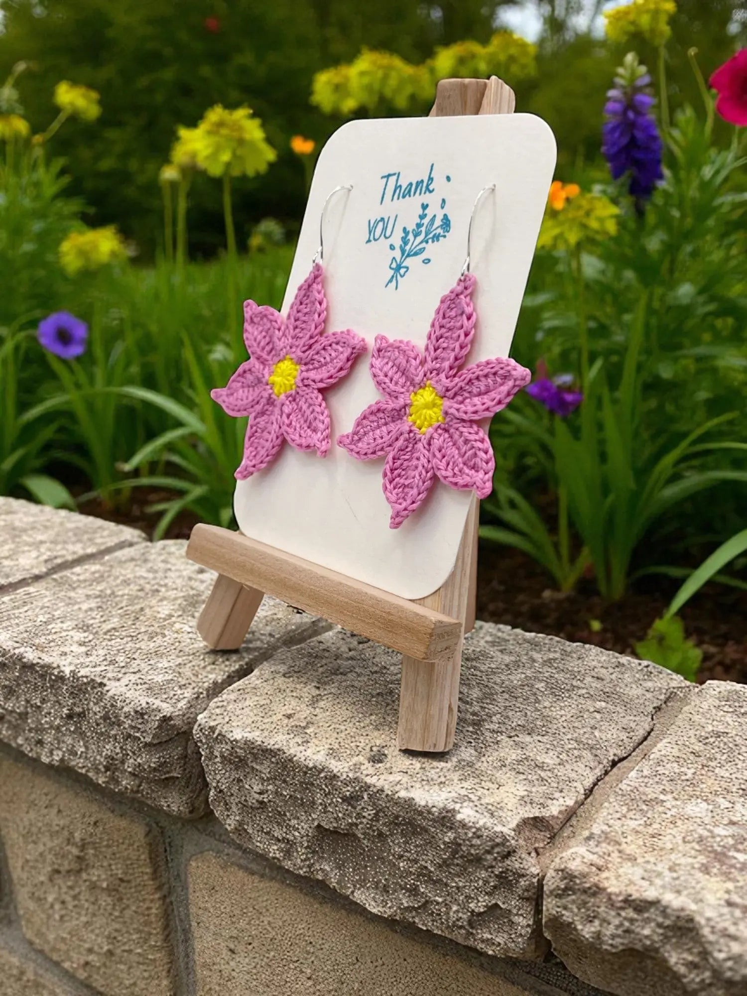 Large dangly bubblegum pink flower Tangles & Twine