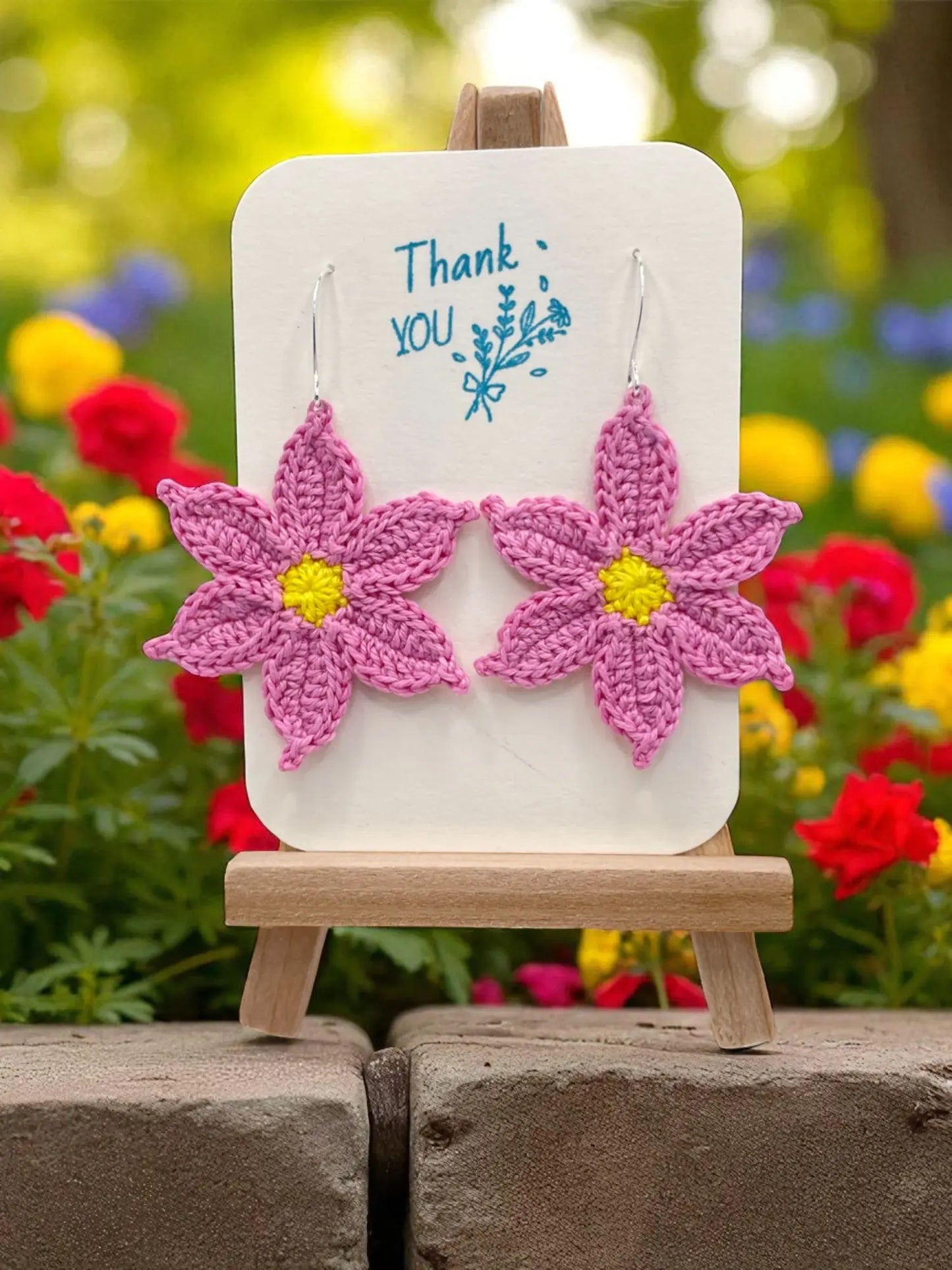 Large dangly bubblegum pink flower Tangles & Twine