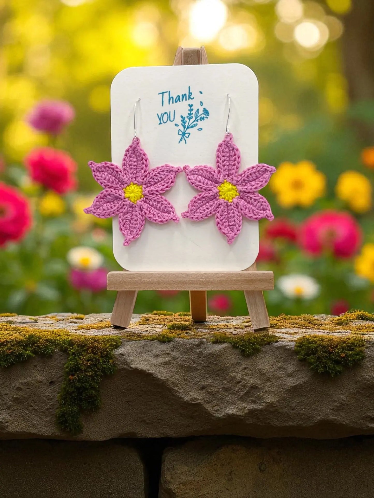 Large dangly bubblegum pink flower Tangles & Twine