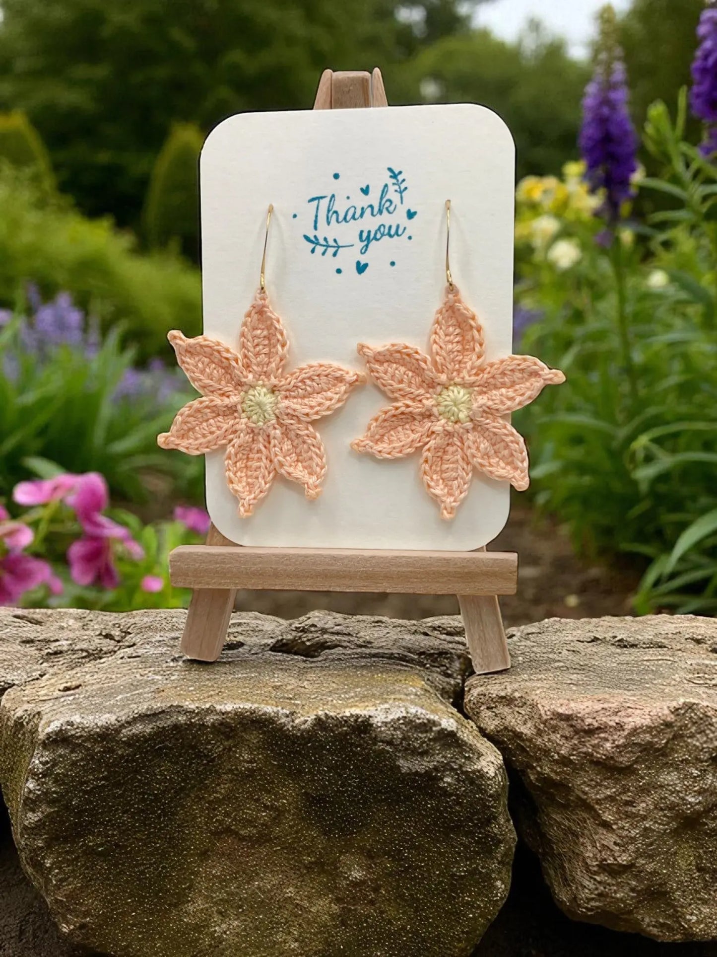 Large dangly coral flower Tangles & Twine