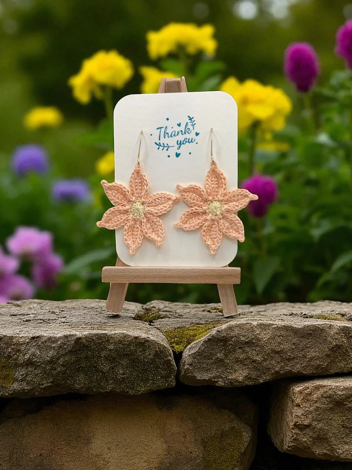 Large dangly coral flower Tangles & Twine