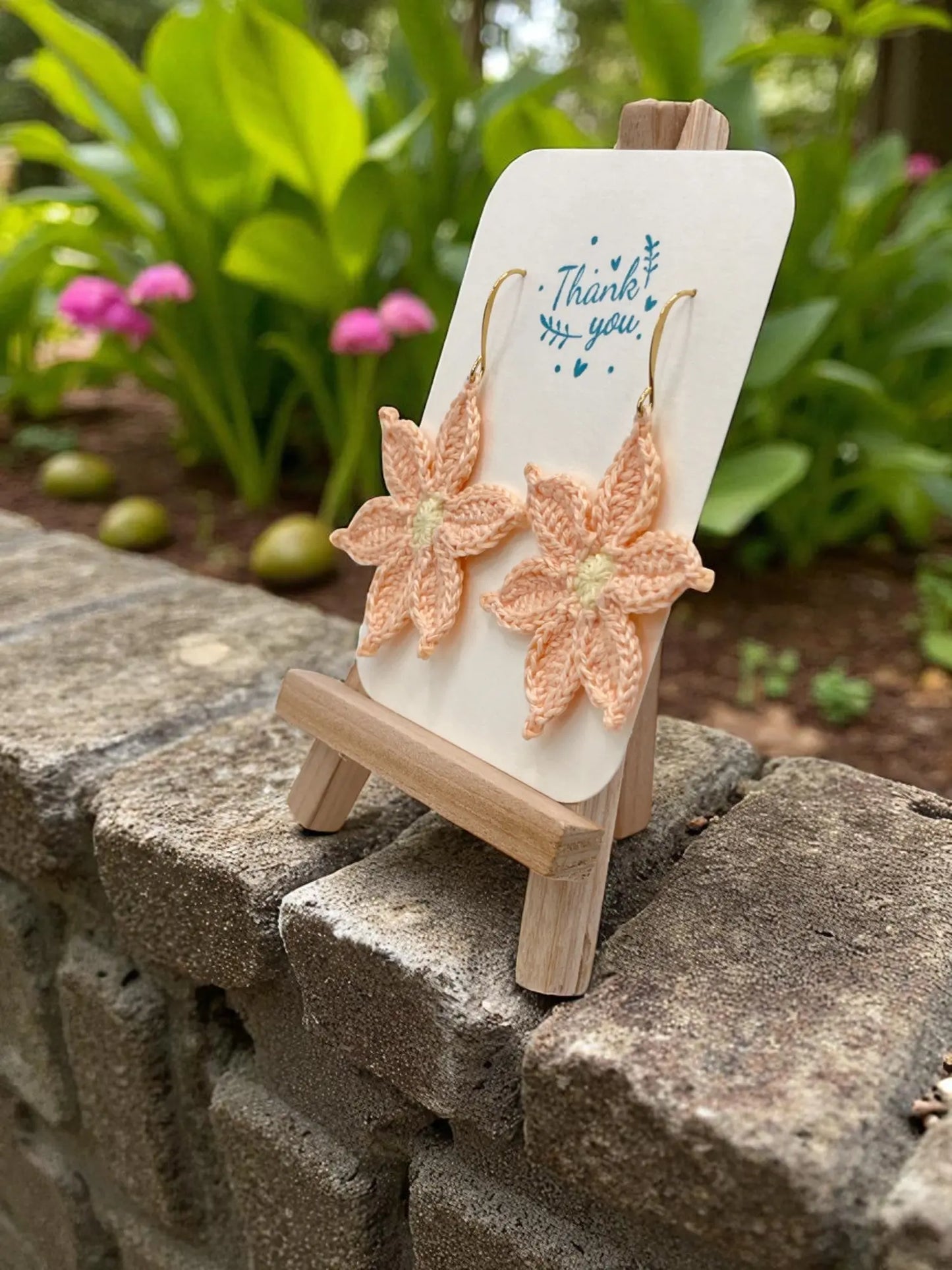 Large dangly coral flower Tangles & Twine