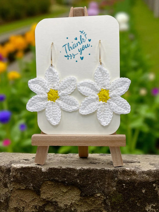 Large dangly white flower (#2) - Tangles & Twine