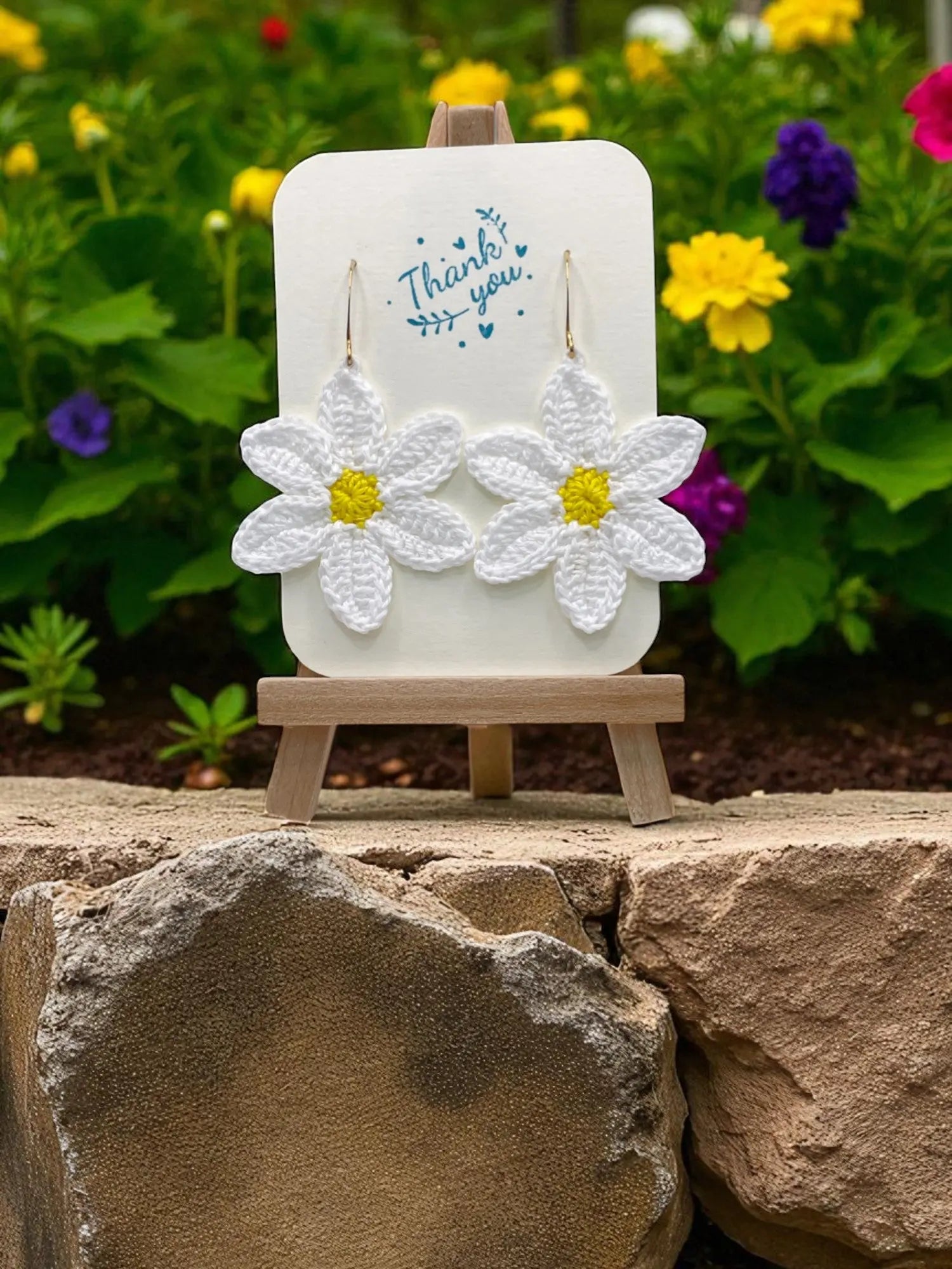 Large dangly white flower (#2) - Tangles & Twine