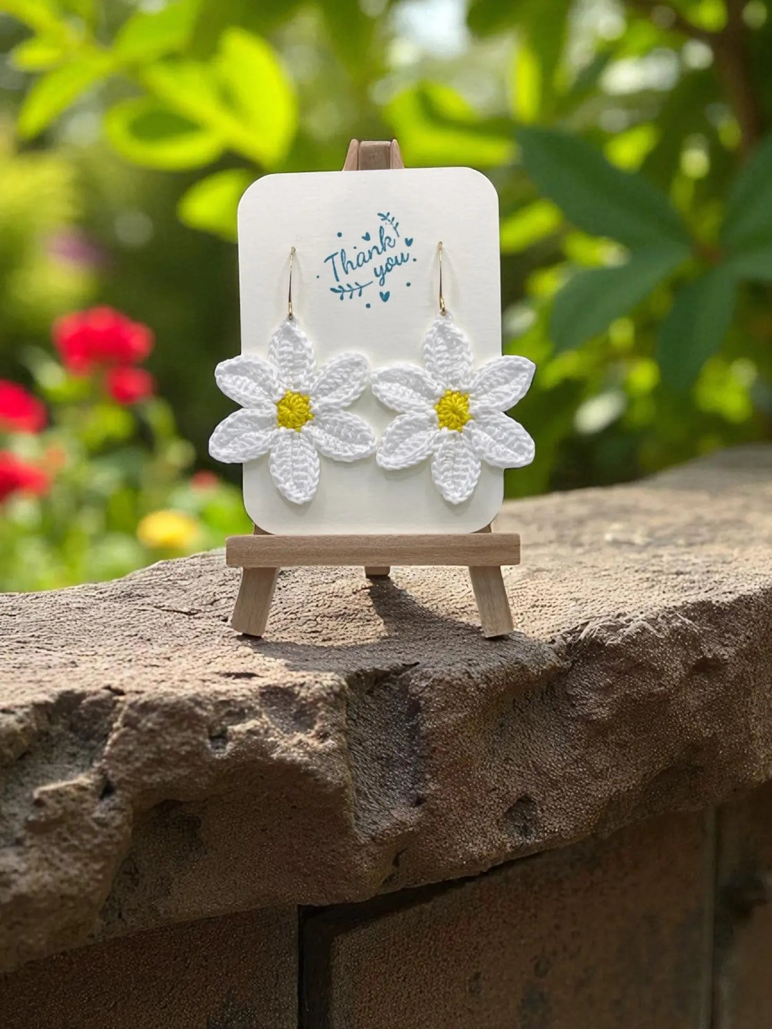 Large dangly white flower (#2) - Tangles & Twine