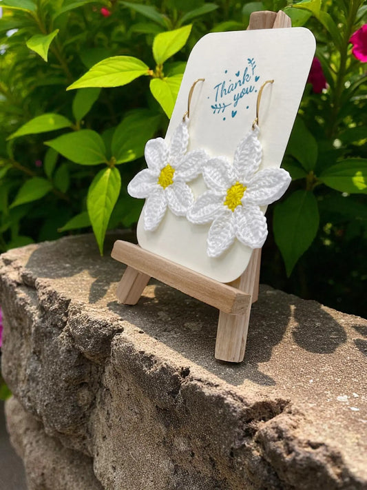 Large dangly white flower (#2) - Tangles & Twine