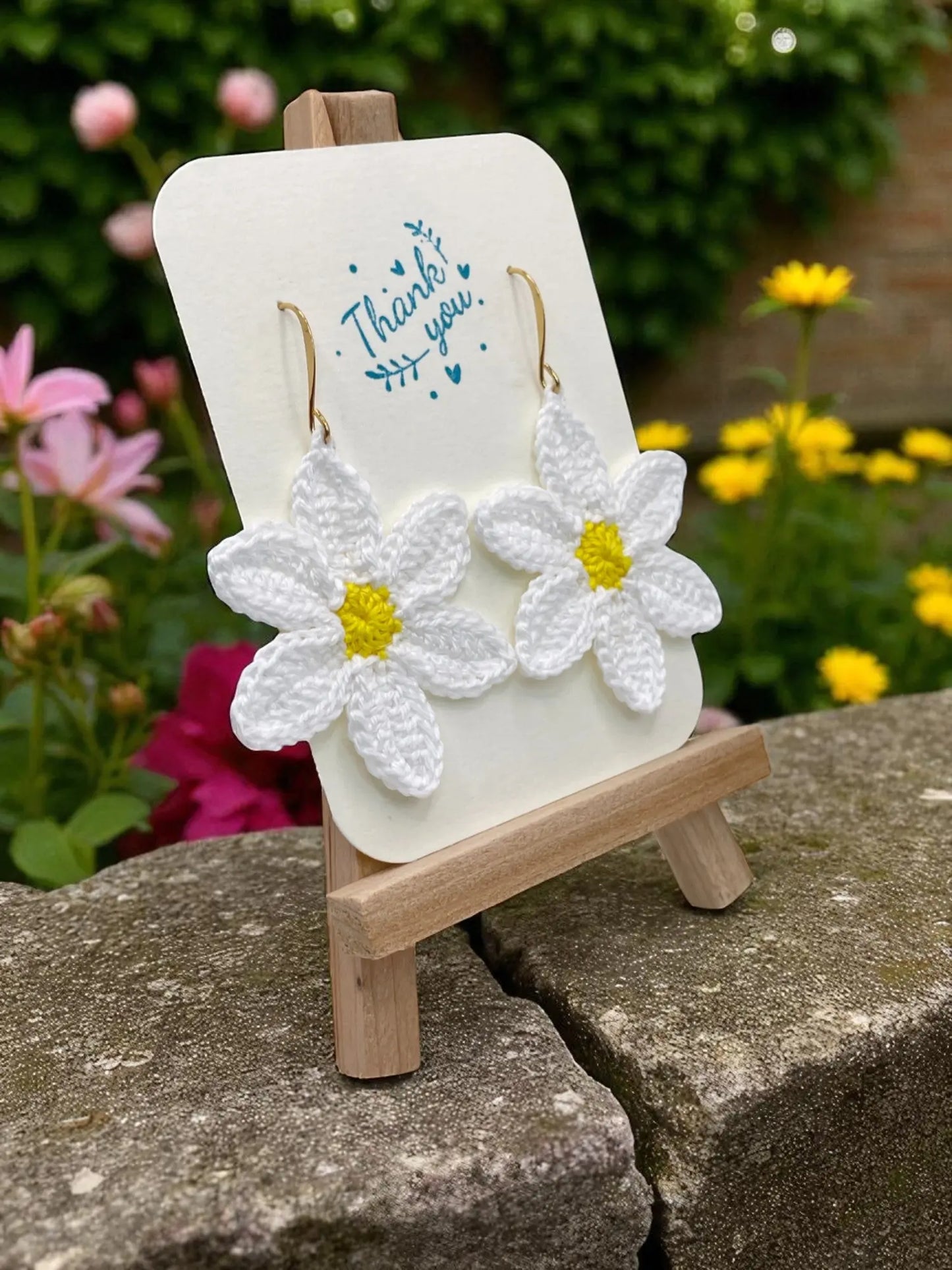 Large dangly white flower (#2) - Tangles & Twine