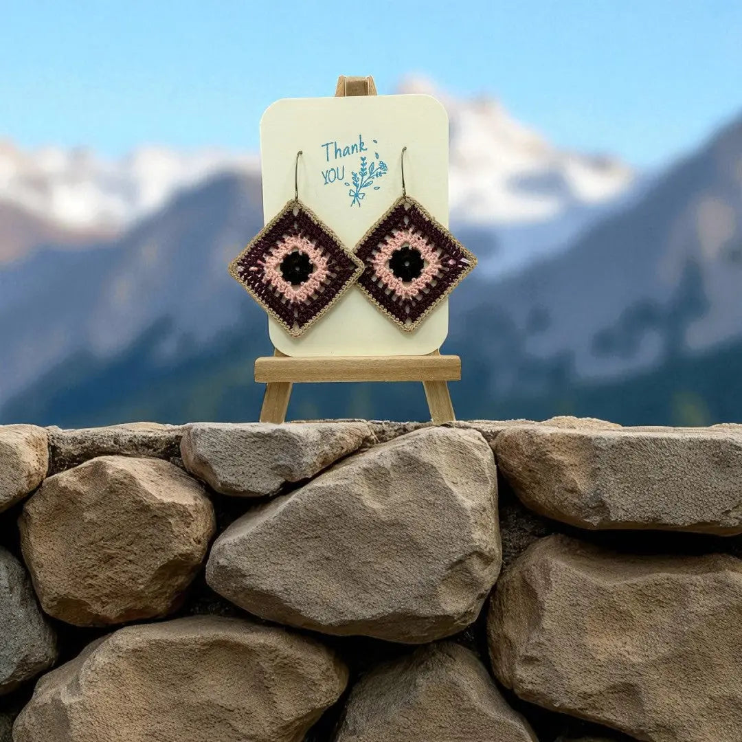 Intricate Square in Purple, Pink, and Chocolate Tangles & Twine