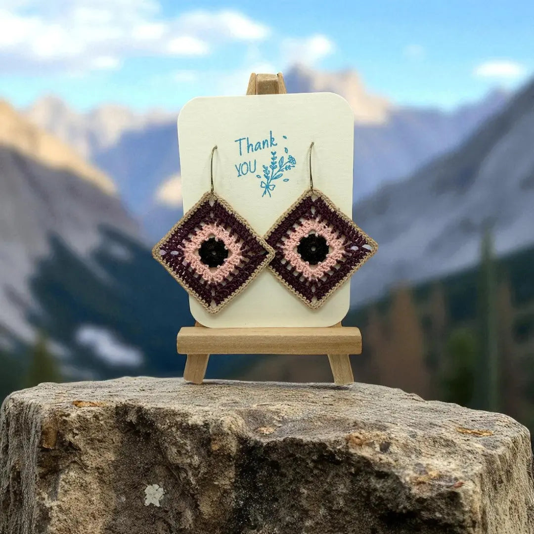 Intricate Square in Purple, Pink, and Chocolate Tangles & Twine