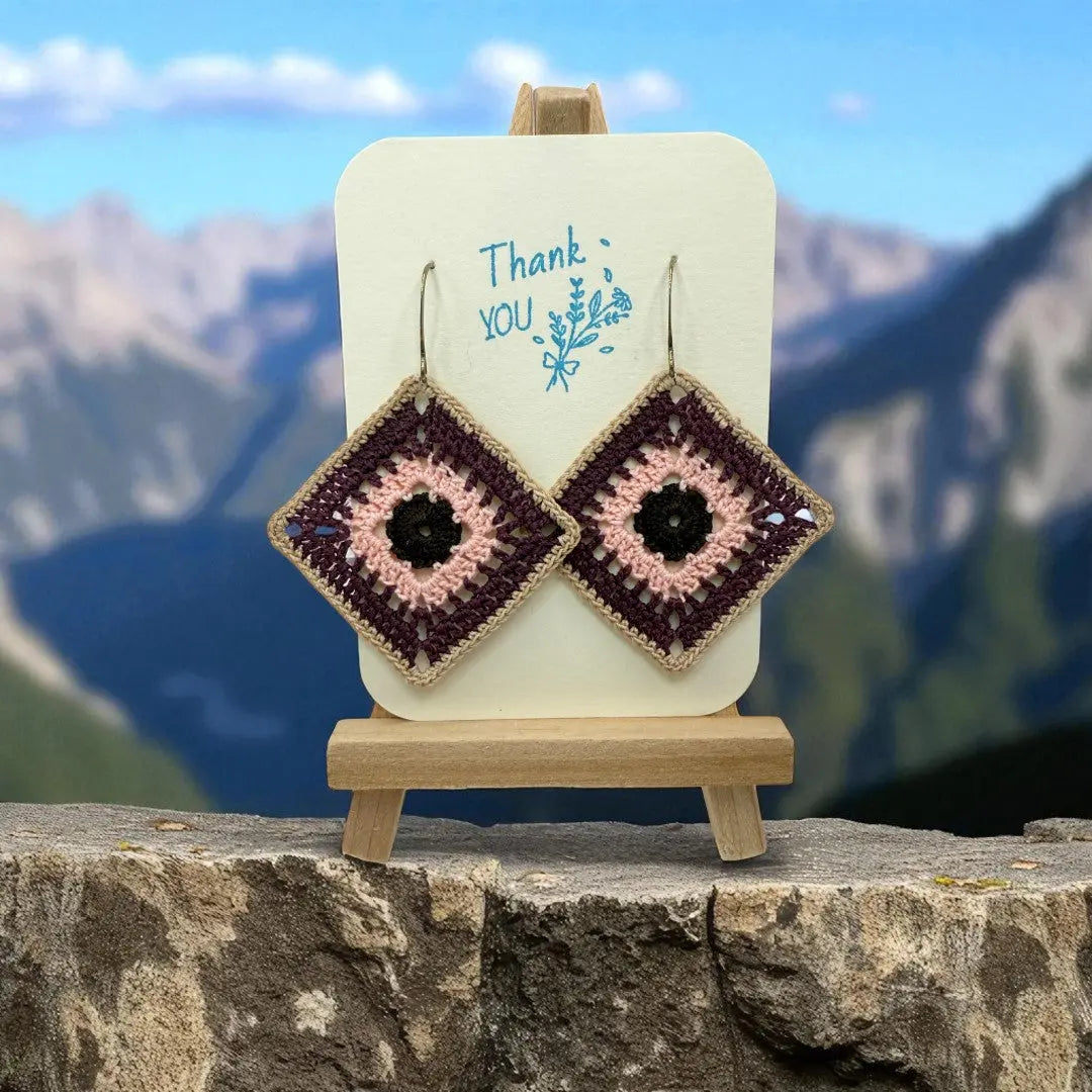 Intricate Square in Purple, Pink, and Chocolate Tangles & Twine