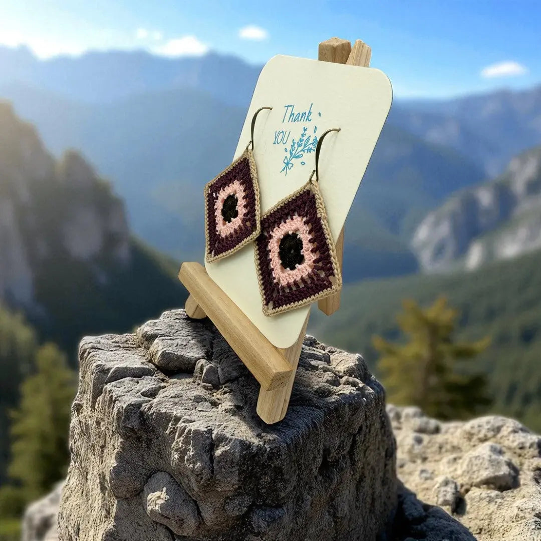 Intricate Square in Purple, Pink, and Chocolate Tangles & Twine