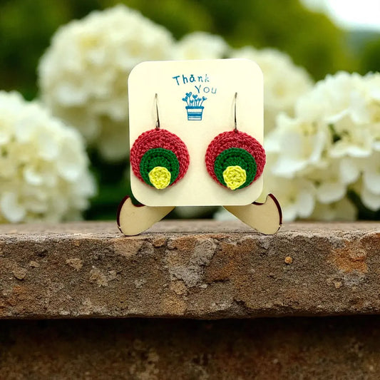 3D Circle in Pink, Green, and Yellow Tangles & Twine