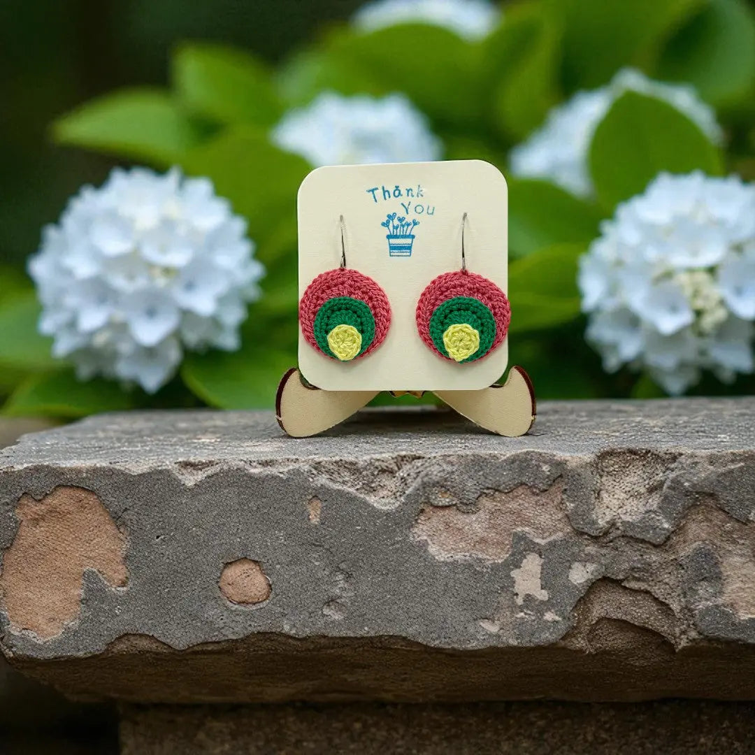 3D Circle in Pink, Green, and Yellow Tangles & Twine