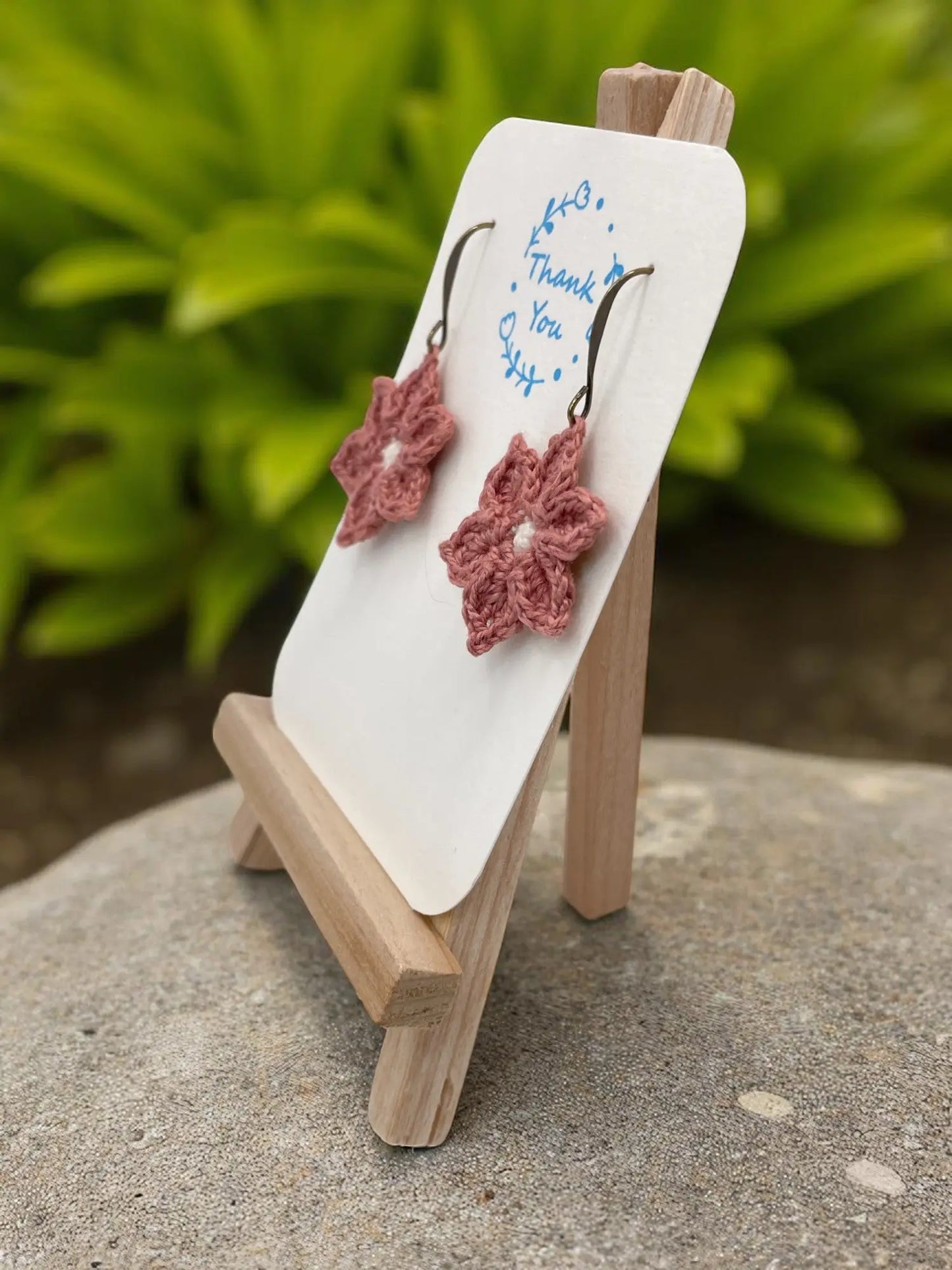 Medium dangly dusty rose flower Tangles & Twine