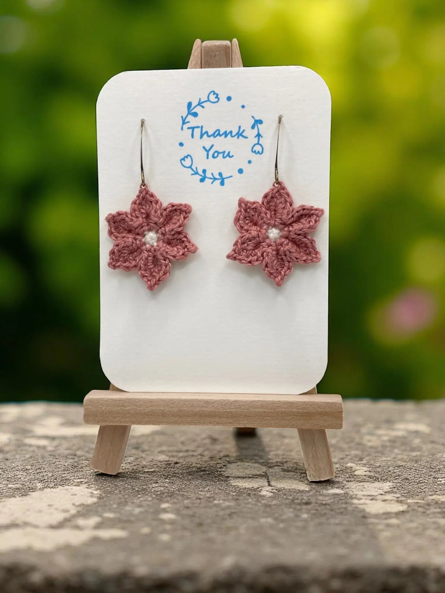 Medium dangly dusty rose flower Tangles & Twine