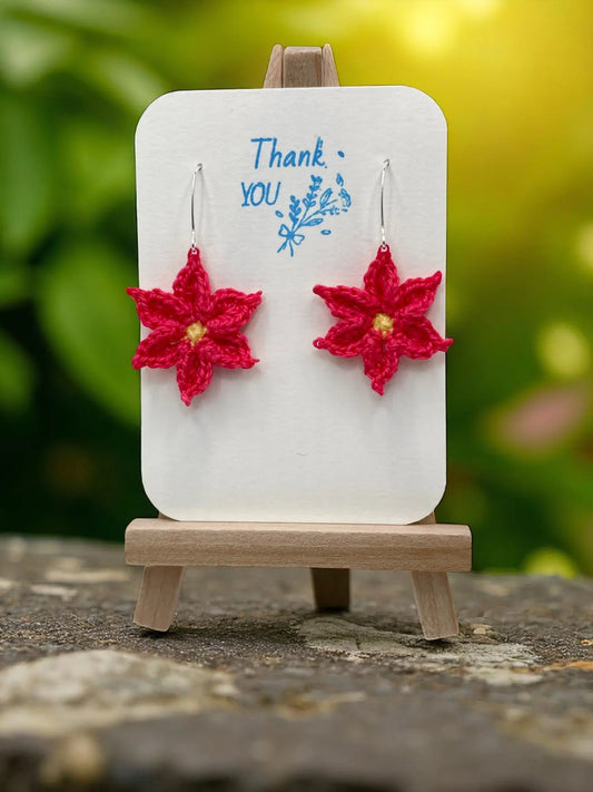 Medium dangly flower in hot pink Tangles & Twine