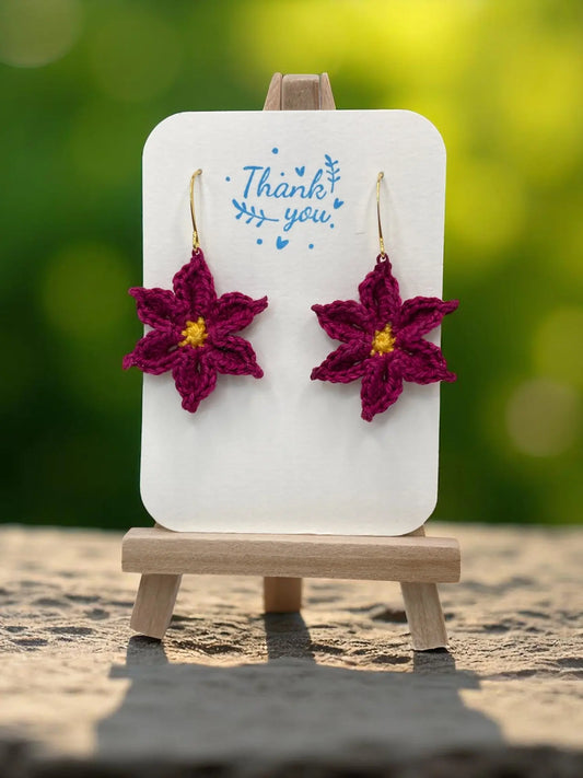 Medium dangly flower in fuchsia Tangles & Twine