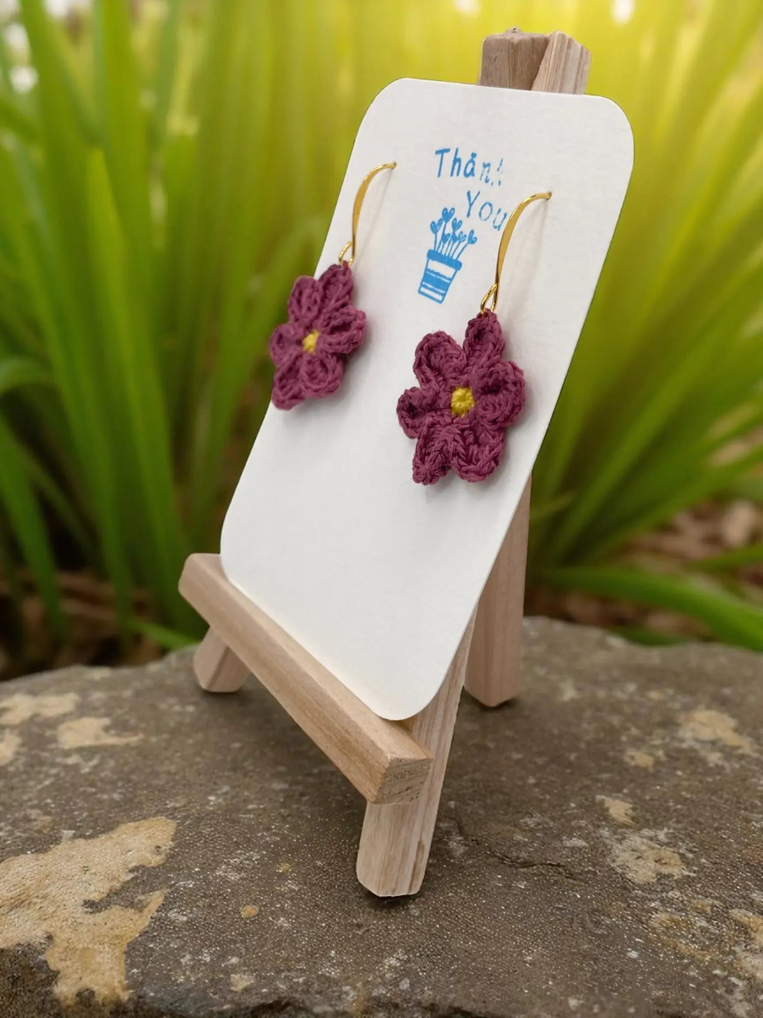 Medium dangly flower in soft plum Tangles & Twine